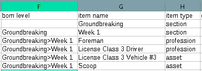 Job import hierarchy example